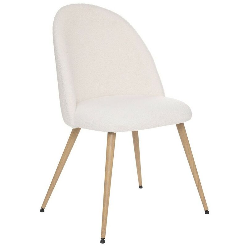 Chaise Slano blanc bouclé