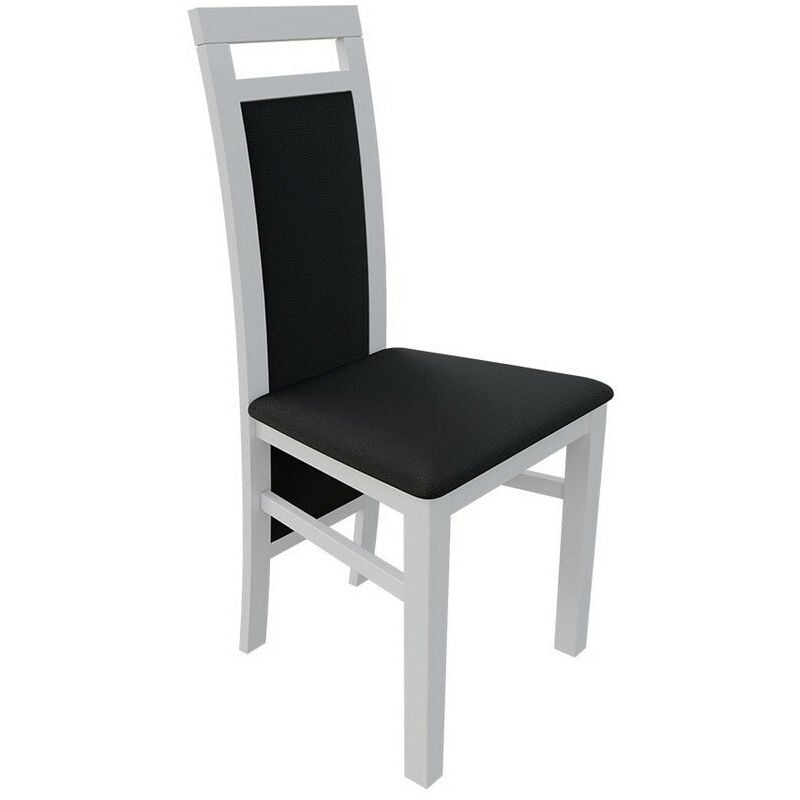 Mobilier1 - Chaise Sparks 100, Blanc, 97x46x40cm, Faux cuir, En bois, Bois