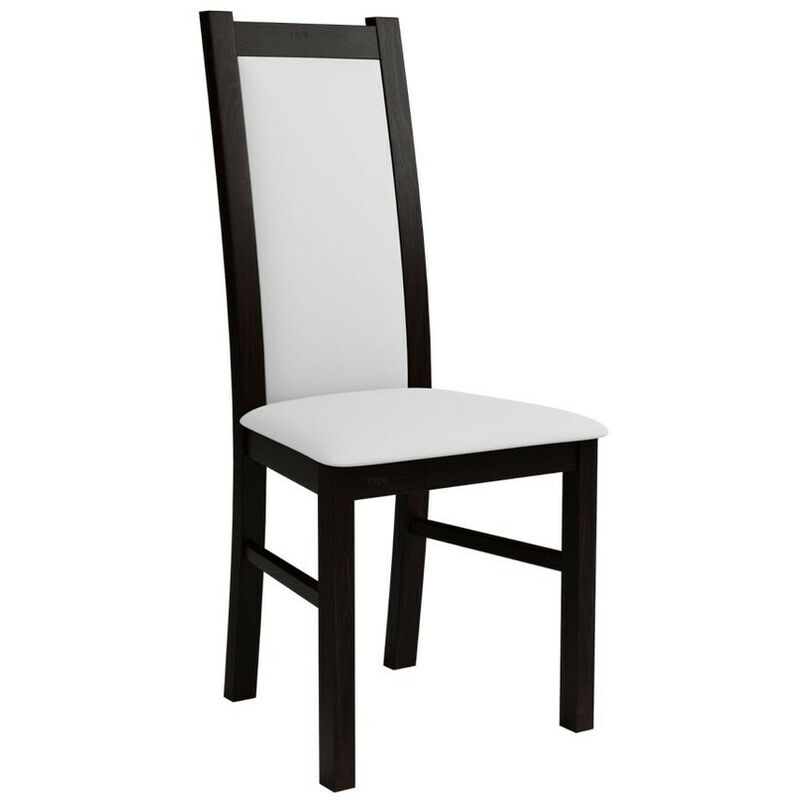 Mobilier1 - Chaise Sparks 116, Wengué, 95x44x40cm, Faux cuir, En bois, Bois