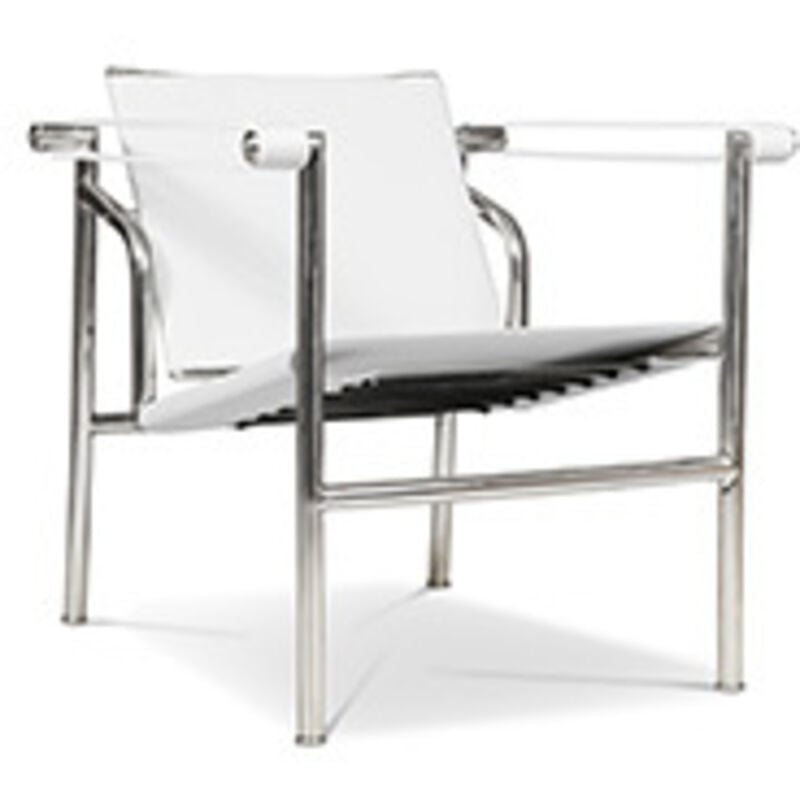 Privatefloor - Chaise longue - cuir et métal - Kart Blanc