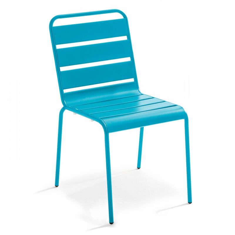 Oviala - Chaise en métal bleu - Palavas - Bleu
