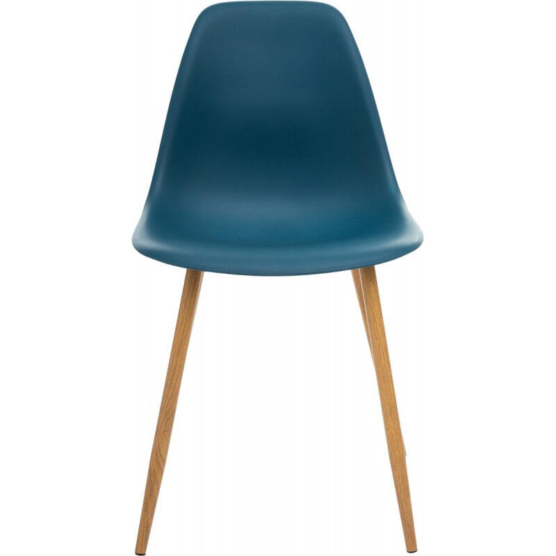 Chaise style scandinave "Ava" pieds métal imitation chêne Atmosphera - Couleur: Bleu