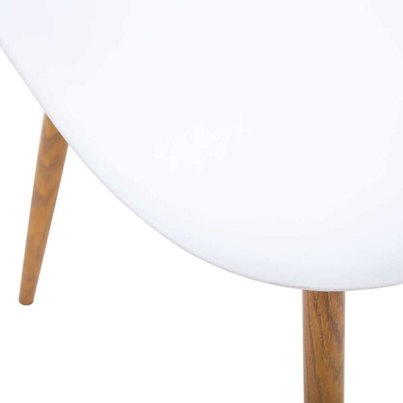 Atmosphera - Chaise style scandinave 'Ava' pieds métal imitation chêne Couleur: Blanc