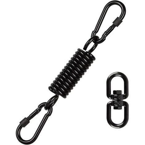 Chaise Suspendue à Ressort, Ressort en Acier de Balançoire avec 2 Mousquetons et 360 °Crochet Pivotant, capacité de Charge jusqu'à 250KG, avec Deux Mousquetons pour Chaise Suspendue Hamac Suspendu