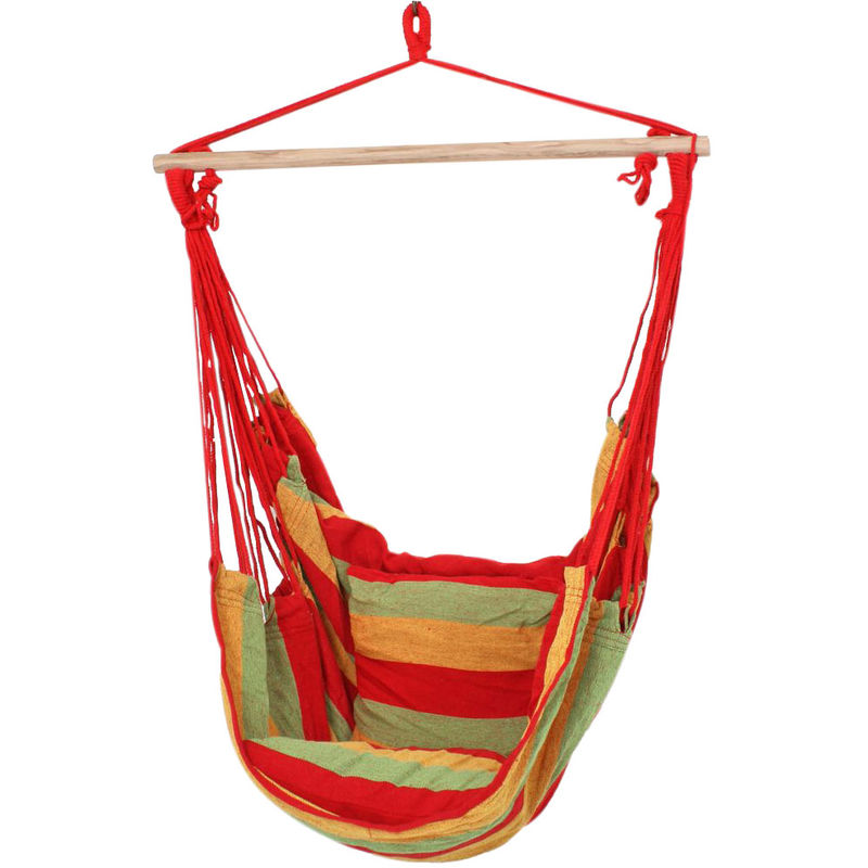 Plafonds de patio haute qualité suspendus fauteuil bois textile coton polyester rouge Harms 507015