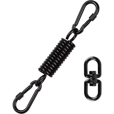 Chaise suspendue avec ressort en acier, 1 pièce, crochet pivotant 360° et 2 mousquetons, charge maximale élevée