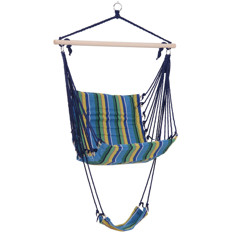 Outsunny - Chaise suspendue hamac de voyage respirant portable dim. 58L x 43l x 71H m coton polyester multicolore - Multicolore