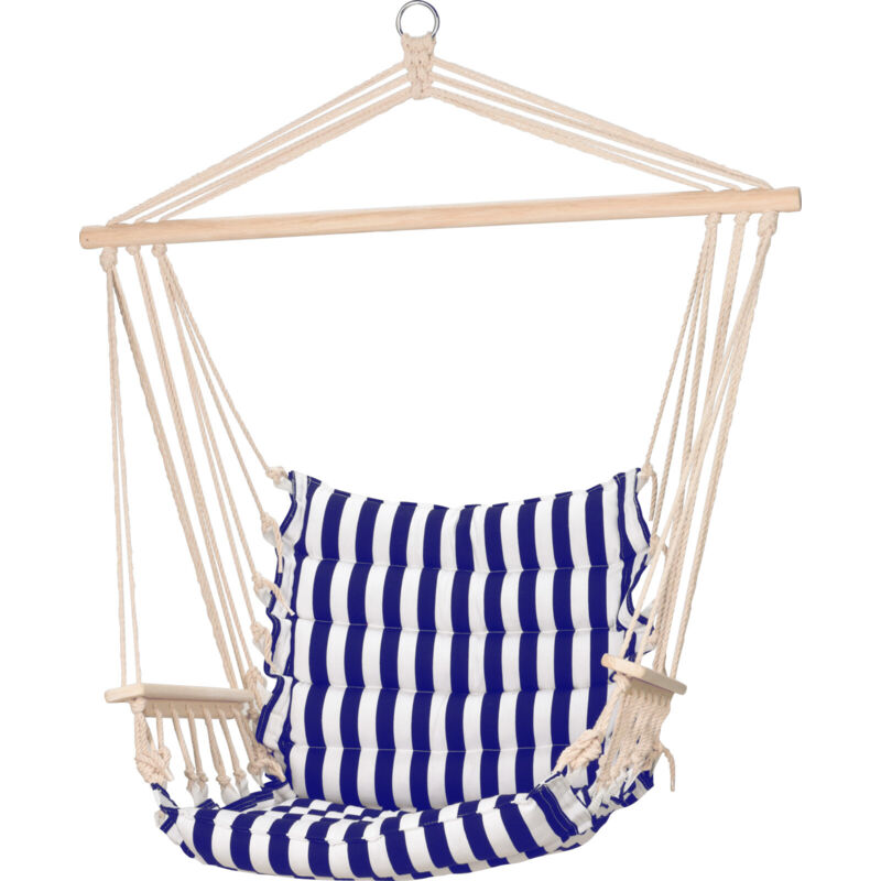 Pro Garden Hamac avec support Chaise hamac avec bandes bleues - 50x45x 100cm