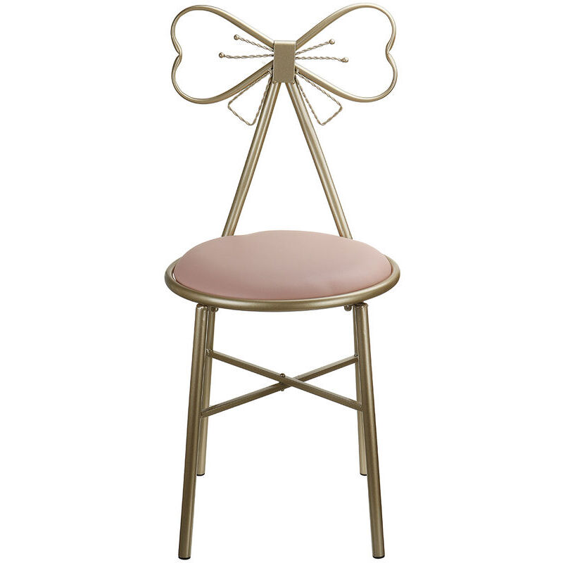 Chaise Tabouret de maquillage 79.5cm pour Chambre Salle de bain 150KG Max. Rose cuir PU