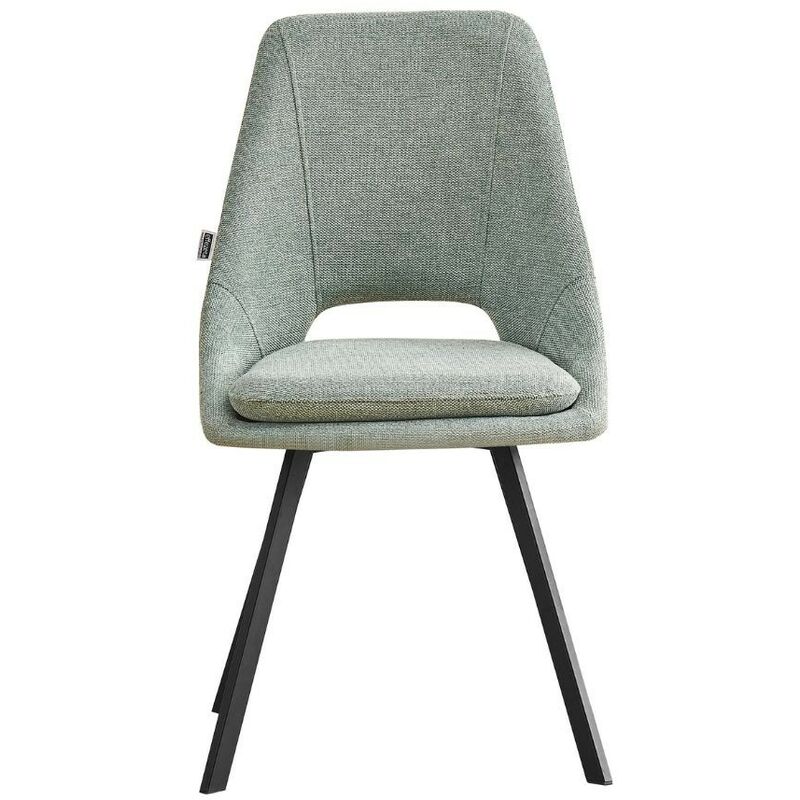 Toscohome - Chaise tapissée en tissu vert avec pieds noirs - Blauss
