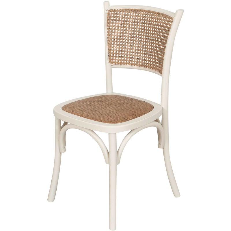 Chaise en bois et rotin Chaise Thonet Chaise rétro salle à manger, cuisine, restaurants Chaise vintage blanche Chaises rustiques - bois