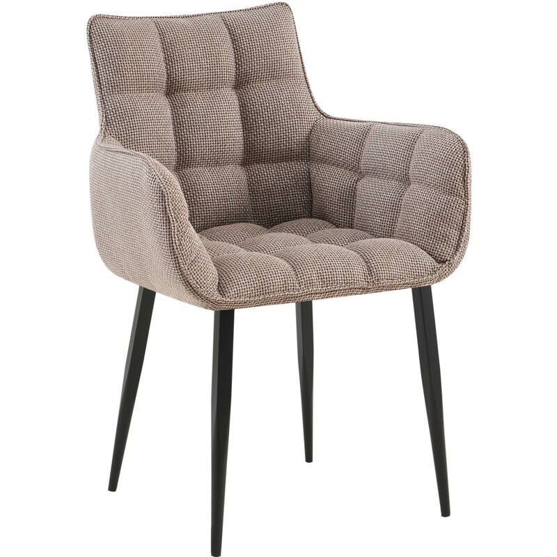 CLP - Chaise de salle à manger Tirana Tissu Marron terre Noir