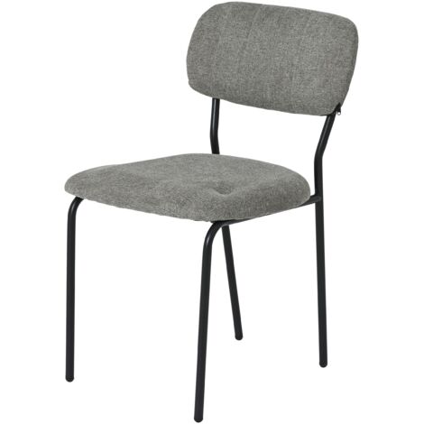 Chaise tissu brun taupe style écolier (lot de 2) MALANG
