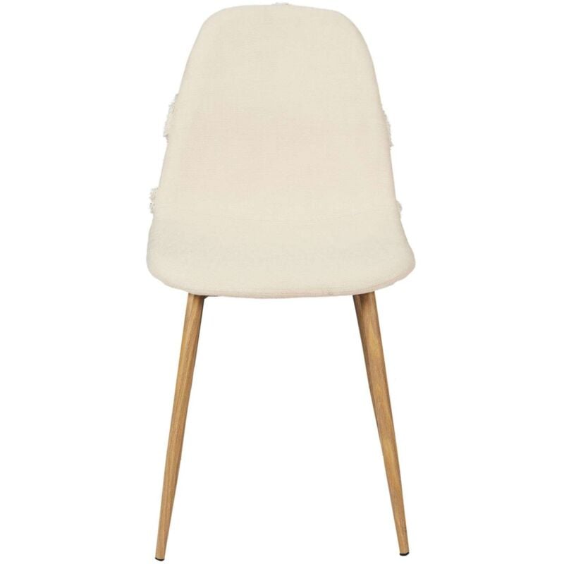 Chaise tissu et pieds métal imitation bois