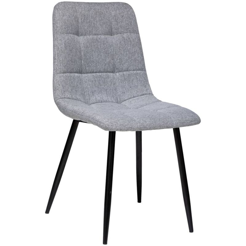 Atmosphera - Chaise De Table En Tissu Gris Clair