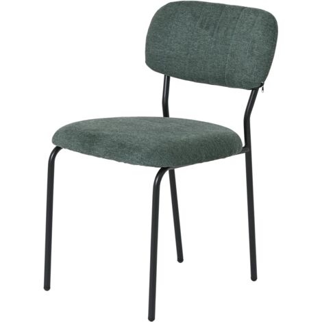 Chaise tissu vert foncé style écolier (lot de 2) MALANG