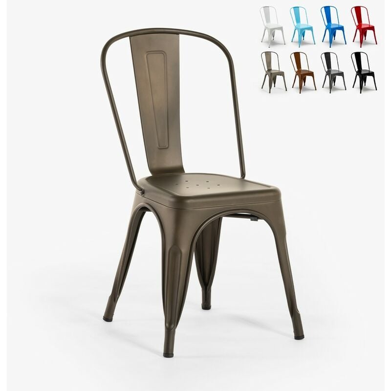 Ahd Amazing Home Design - chaise Lix industrielle en acier et métal pour cuisine et bars steel one Couleur: Bronze
