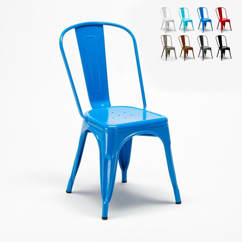 Ahd Amazing Home Design - chaise Lix industrielle en acier et métal pour cuisine et bars steel one Couleur: Bleu
