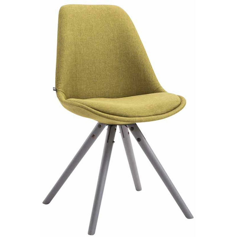 CLP - Chaise Toulouse tissu pieds ronds Vert Gris