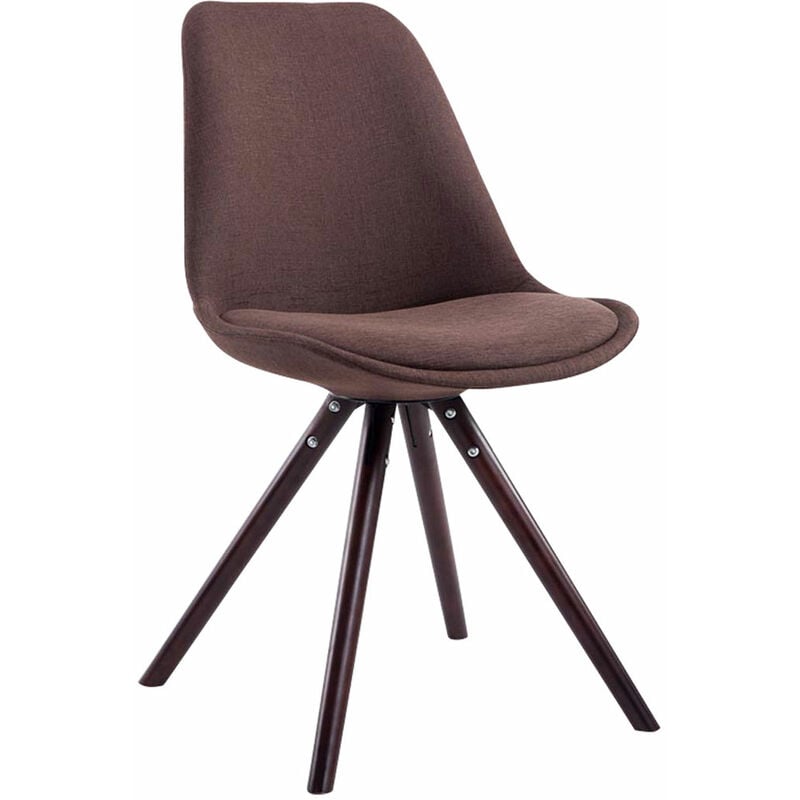 CLP - Chaise Toulouse tissu pieds ronds Marron Cappuccino