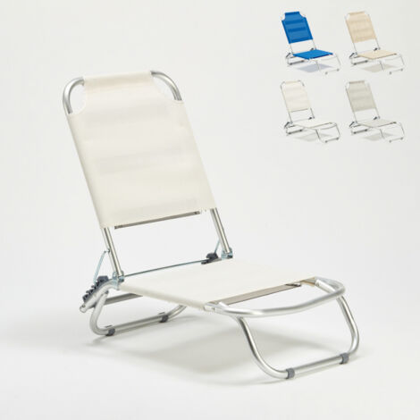 Chaise transat de plage pliante piscine aluminium Tropical