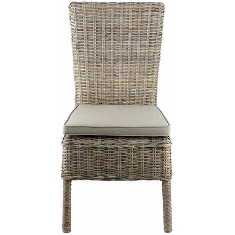 Chaise tressée Kubu empilable - Naturel foncé