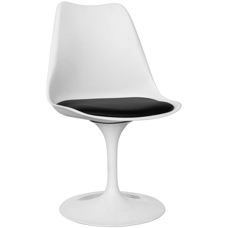 Privatefloor - Chaise de salle à manger - Chaise pivotante blanche - Tulip Noir