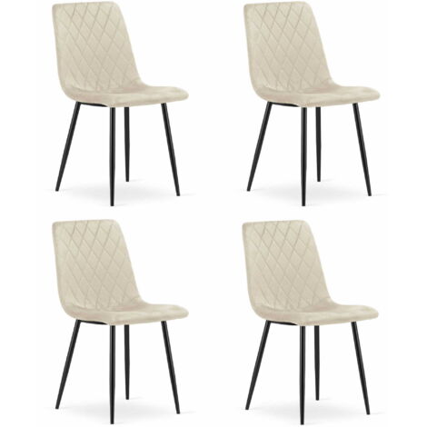 Chaise TURIN - velours beige x 4