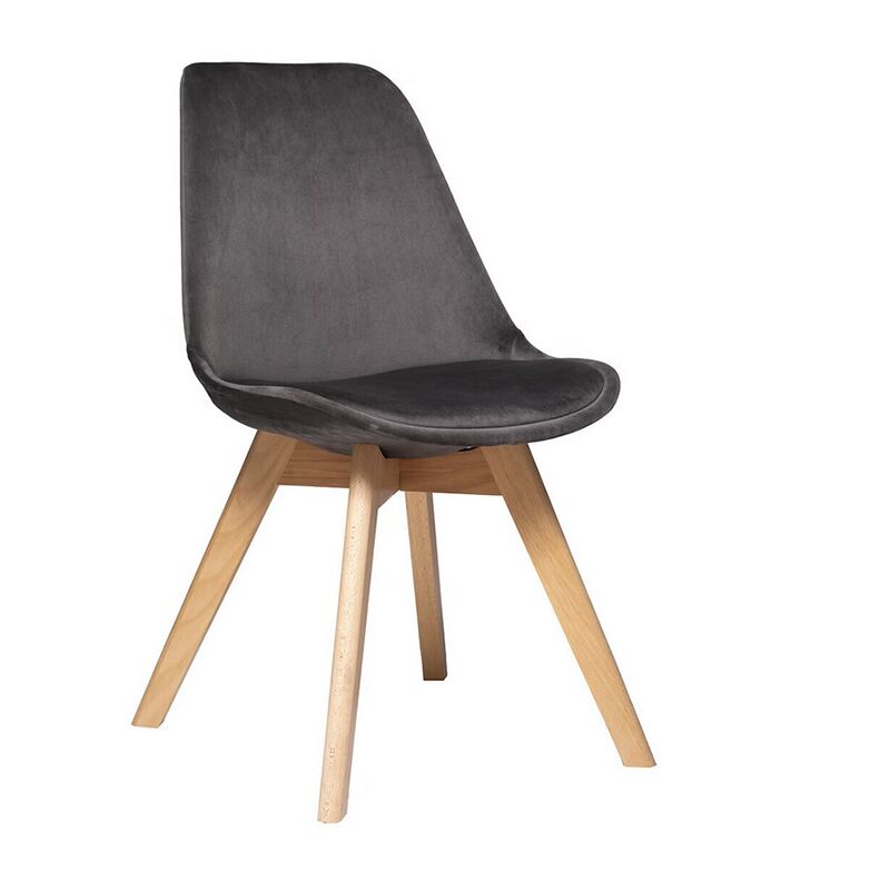 Atmosphera - Chaise Velours Baya Gris