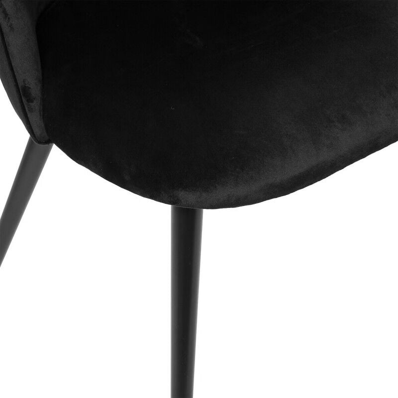 Atmosphera - Chaise velours 'Slano' Couleur: Noir