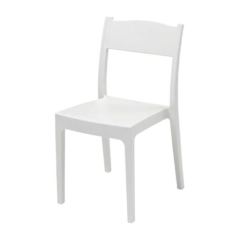 Chaise Vesta en polypropyle'ne avec fibre de verre blanc 41x41x83 cm empilable pour usage exte'rieur professionnel