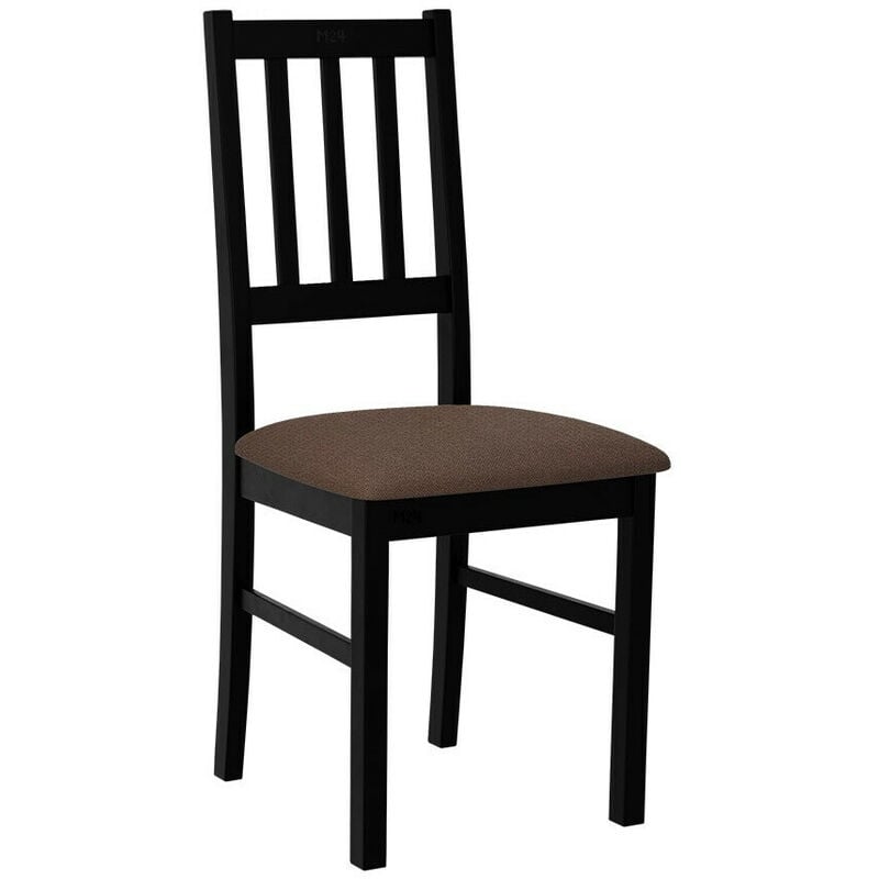 Mobilier1 - Chaise Victorville 146, Noir, 94x43x40cm, Tapisserie, En bois, Bois, Mobilier déjà assemblé