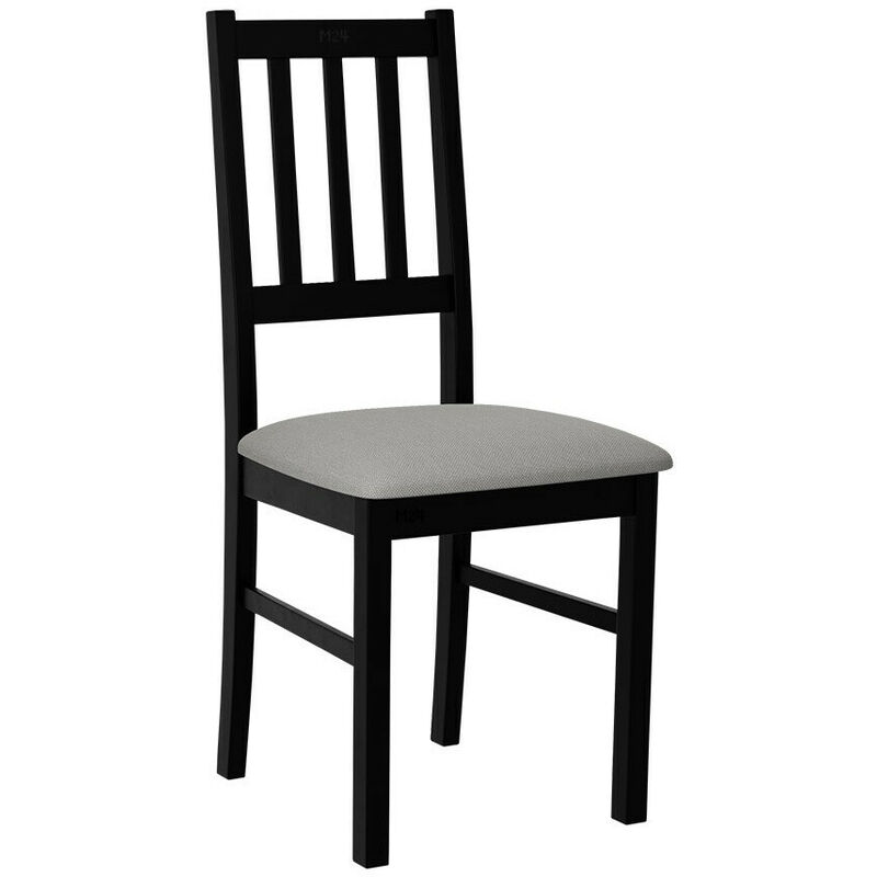 Chaise Victorville 146, Noir, 94x43x40cm, Tapisserie, En bois, Bois, Mobilier déjà assemblé