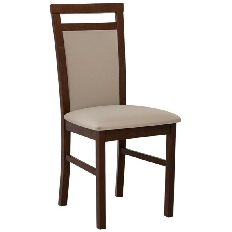 Mobilier1 - Chaise Victorville 154, Noix, 93x43x40cm, Tapisserie, En bois, Bois, Mobilier déjà assemblé