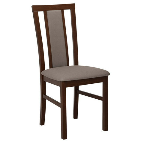 Chaise Victorville 157, Noix, 93x43x40cm, Tapisserie, En bois, Bois, Mobilier déjà assemblé