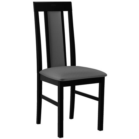 Chaise Victorville 165, Noir, 96x43x40cm, Tapisserie, En bois, Bois, Mobilier déjà assemblé