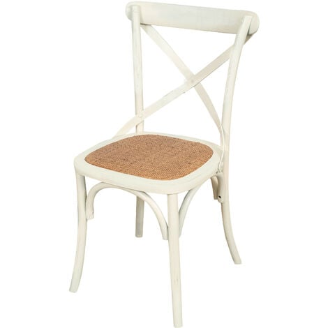Chaise en bois Thonet pour table à manger restaurant pizzeria cuisine fermes arte povera bois vieilli blanc L46Chaise 46x42x86 - blanc antique