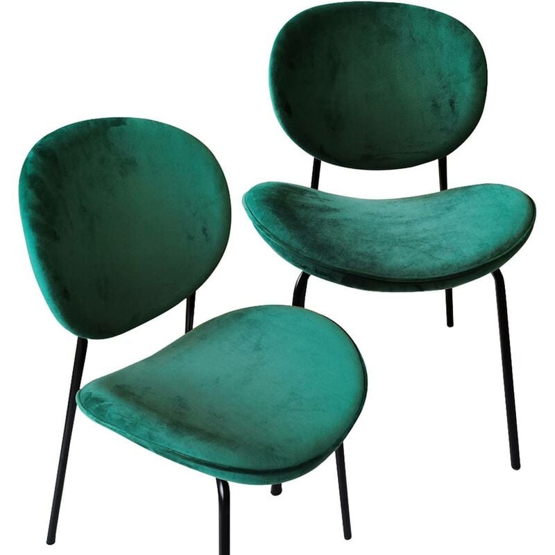 chaise en velours vert émeraude sohane (lot de 2) - vert