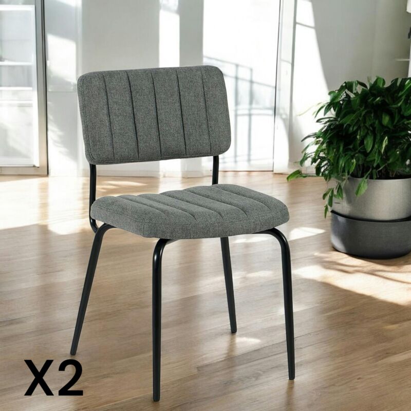 Pier Import - Chaise vintage grise fairlie (lot de 2)