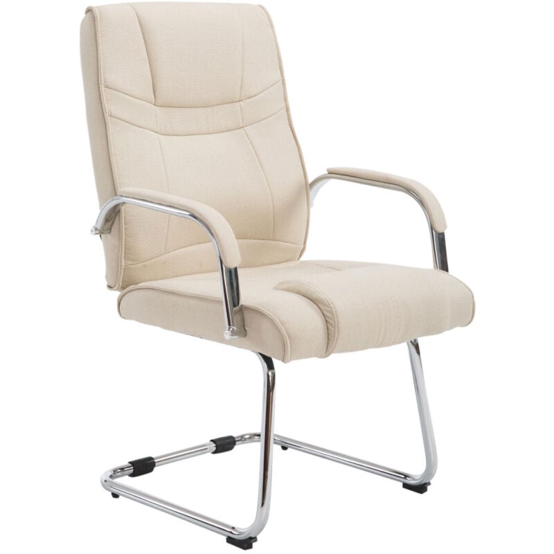 Chaise visiteur Attila tissu Crème