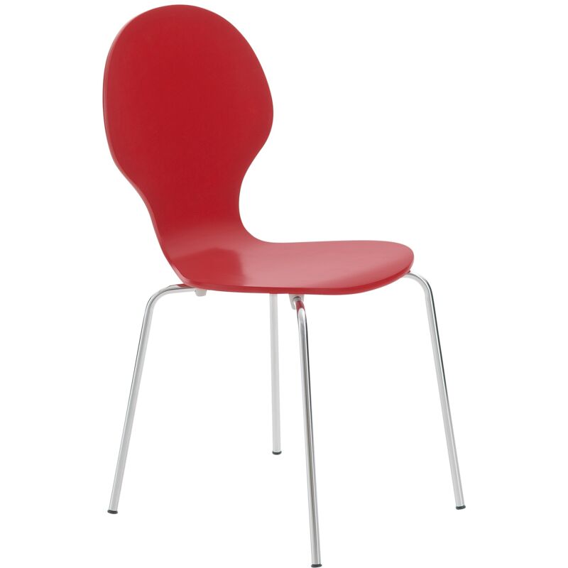Chaise de conference diego H. 86 cm empilable non pliable interieur en bois rouge