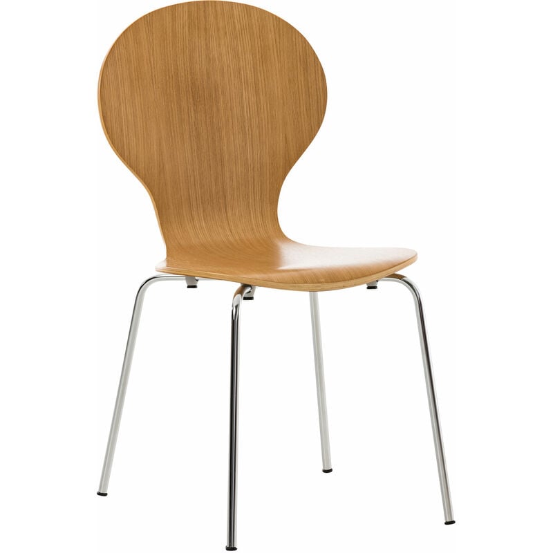 Chaise empilable de style moderne avec lignes élégantes et arrondies différentes couleurs colore : Bois clair