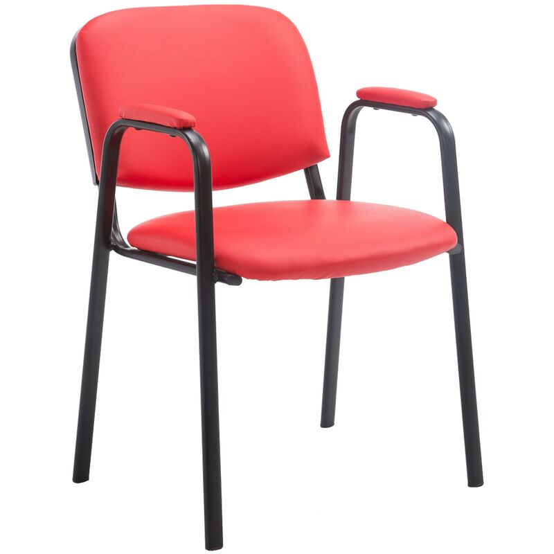Chaise de visiteur Ken PRO similicuir , Rouge