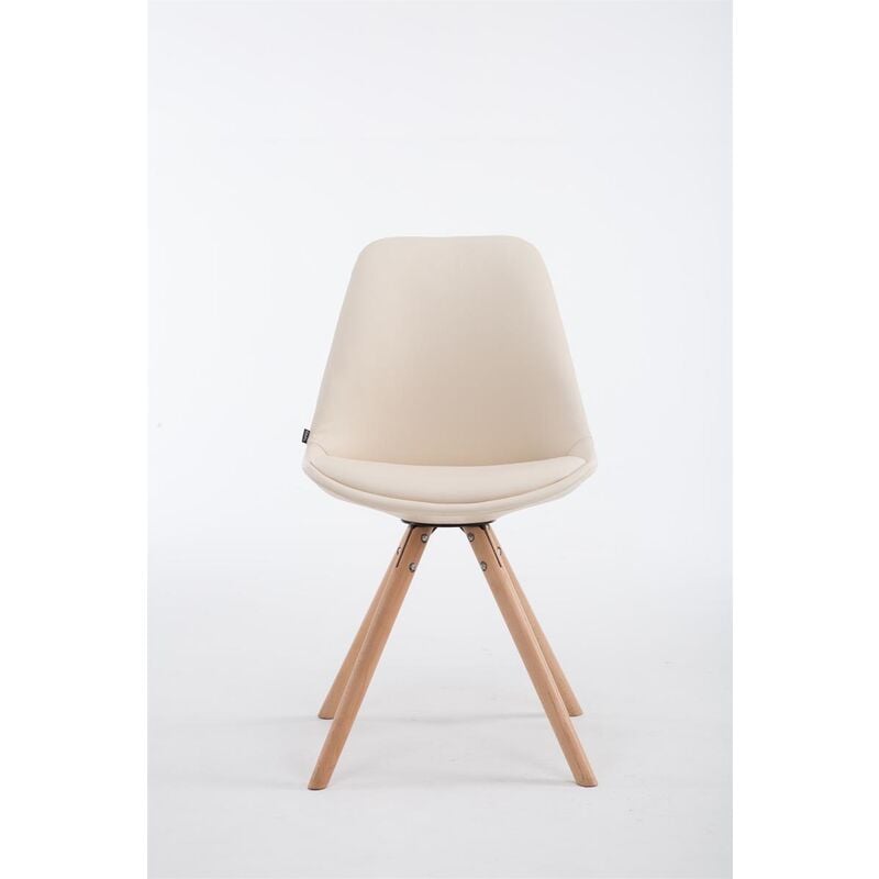 Chaise de chaise en bois ronde fago et siège de type différentes couleurs et assise colore : Crème