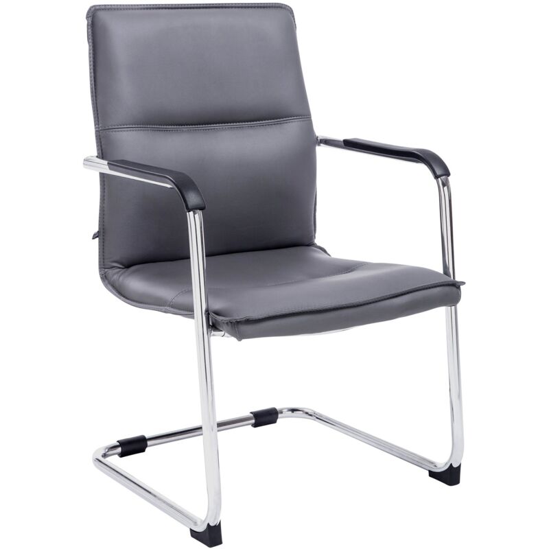 CLP - Chaise de visiteur eco chaise cantilever en cuir avec accoudoirs modernes différentes couleurs Couleur : Gris