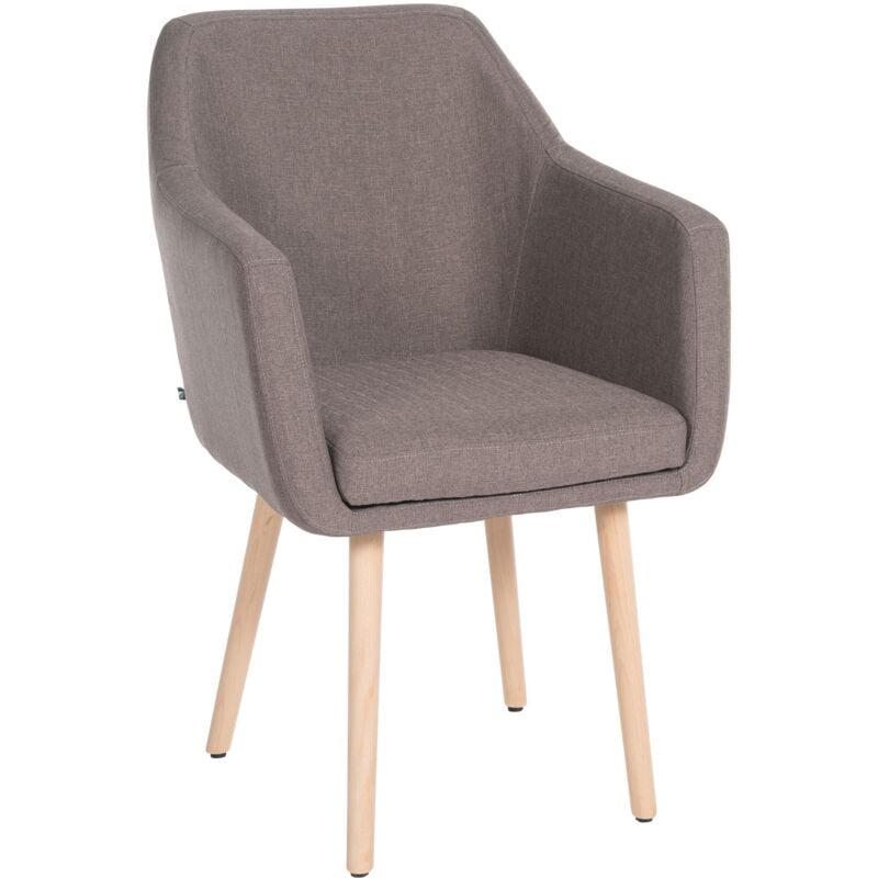 Chaise de fauteuil élégante en tissu de base naturelle avec divers accoudoirs Couleur : Taupe