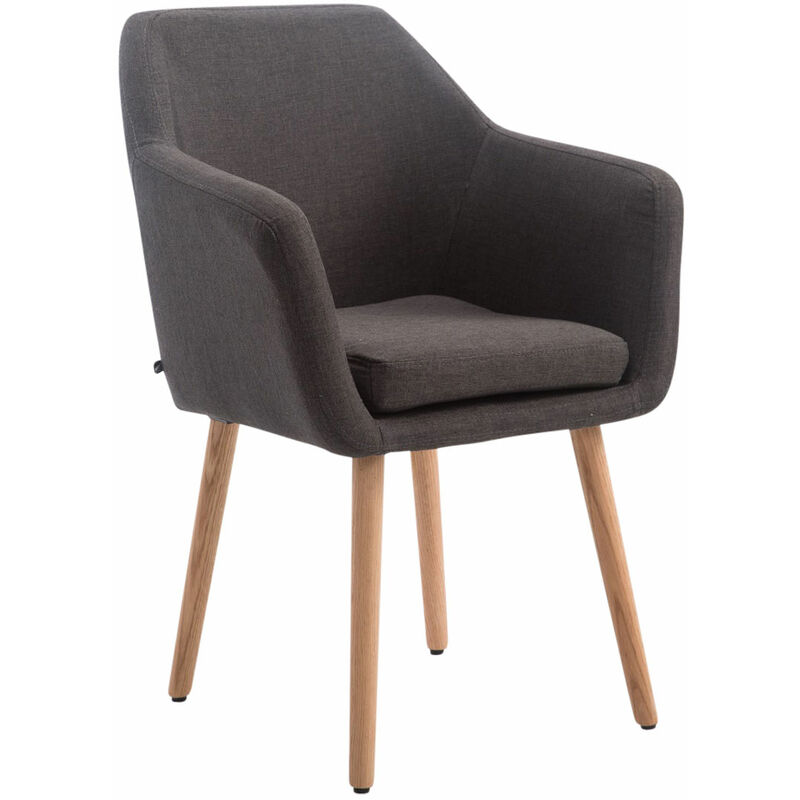 CLP - Chaise de fauteuil élégante en tissu de base naturelle avec divers accoudoirs Couleur : Gris foncé