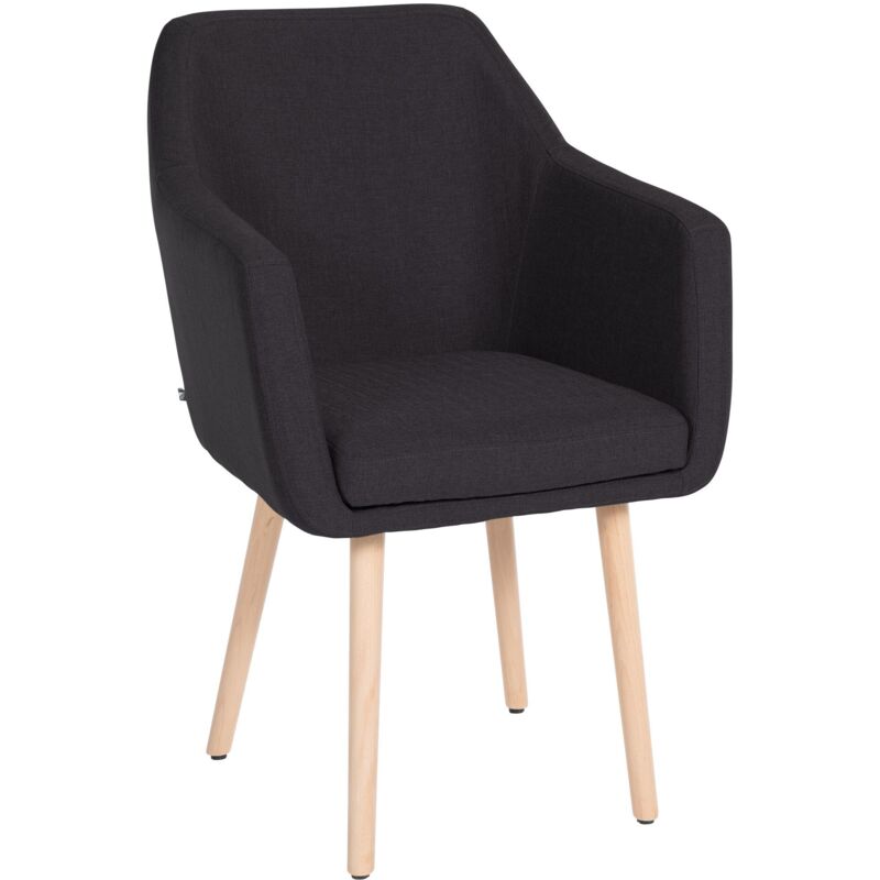 CLP - Chaise de fauteuil élégante en tissu de base naturelle avec divers accoudoirs Couleur : Noir