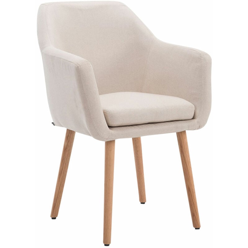 CLP - Chaise de fauteuil élégante en tissu de base naturelle avec divers accoudoirs Couleur : Beige