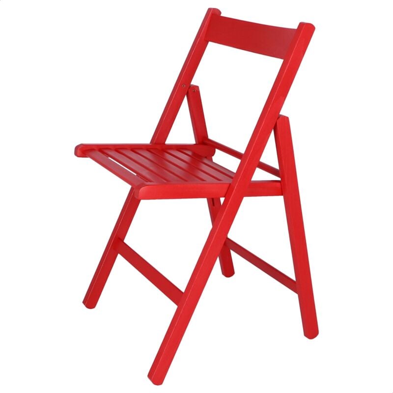 Well home mobiliario & decoración Chaise Pliante, Rouge, 43x47x79 - Rouge